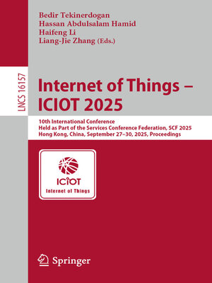 cover image of Internet of Things – ICIOT 2025